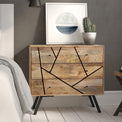 Maddox Grooved Mango Wood 3 Drawer Chest of Drawers for Bedroom