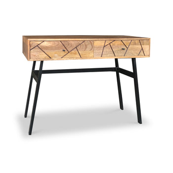 Maddox Grooved Mango Wood 2 Drawer Console Table