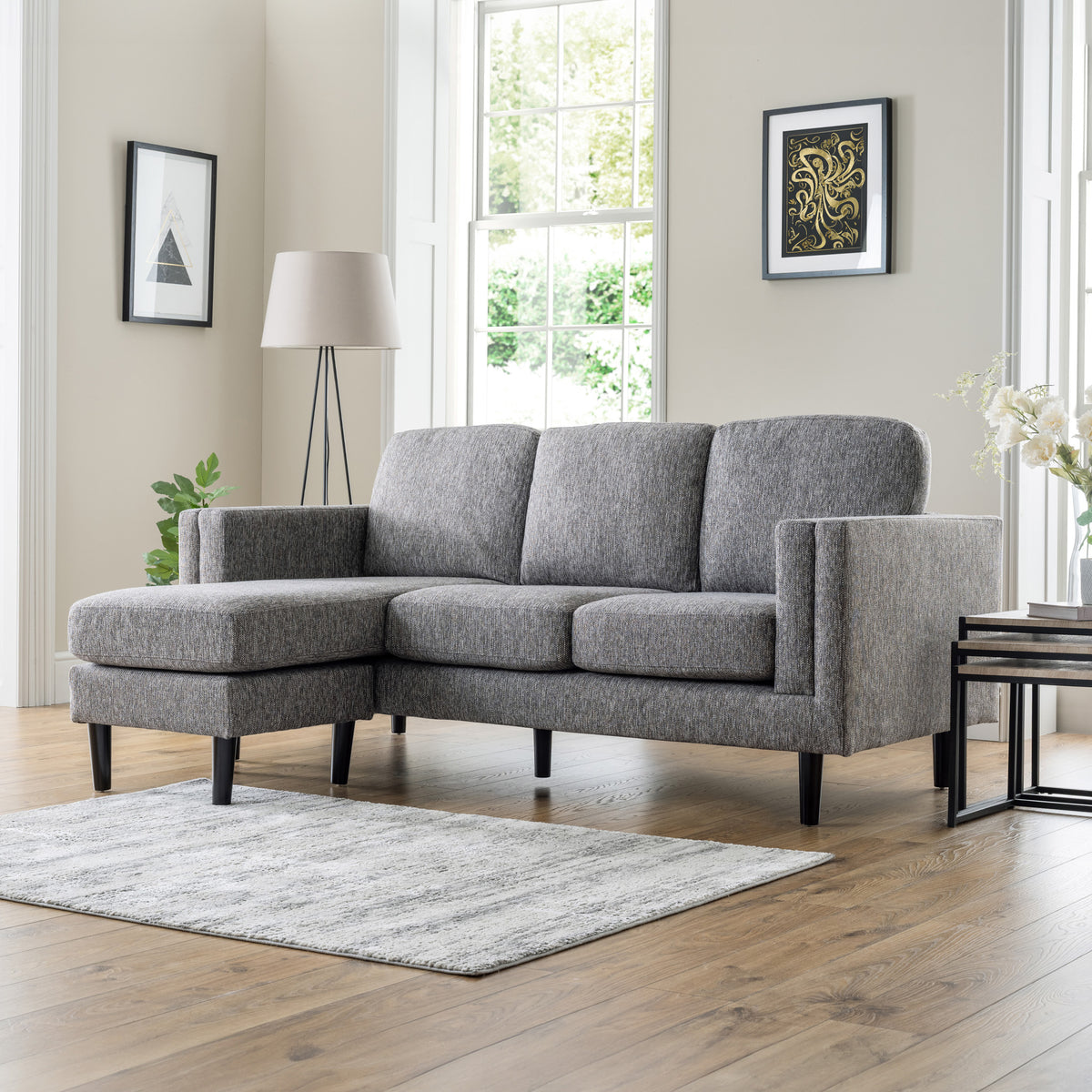 Andre Grey Reversible Chaise Sofa for Living room