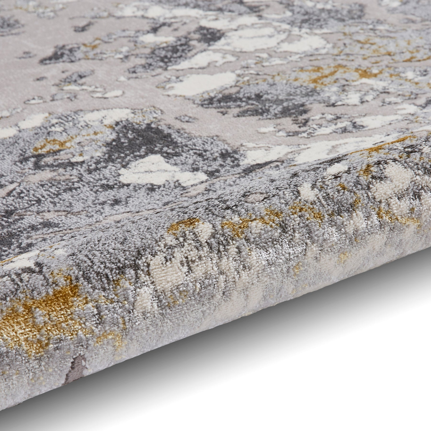 Aldrin Grey Gold Marble Effect Rug