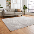 Aldrin Grey Gold Marble Effect Rug for bedroom