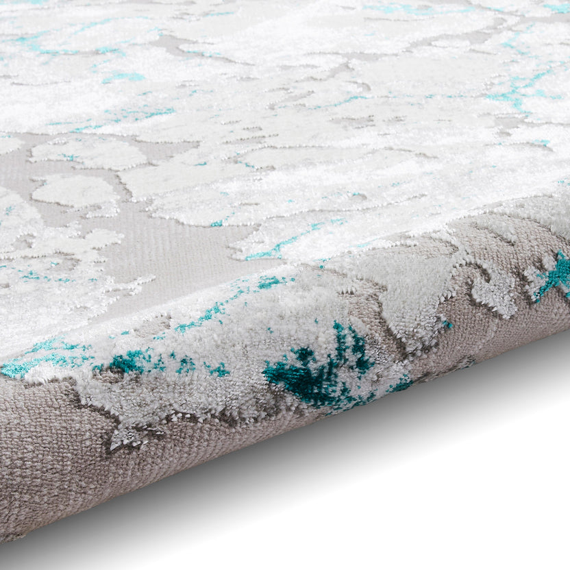 Aldrin Grey Marble Effect Rectangular Rug for Living Room or Bedroom ...