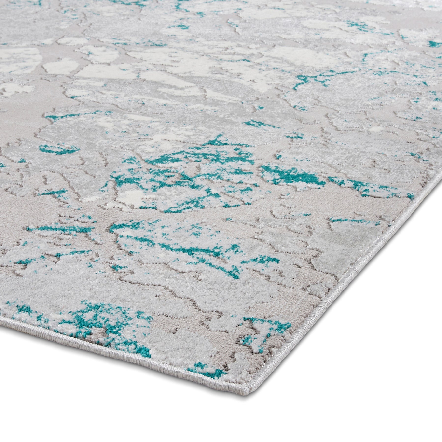Aldrin Grey Green Marble Effect Rug
