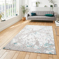 Aldrin Grey Green Marble Effect Rug for living room