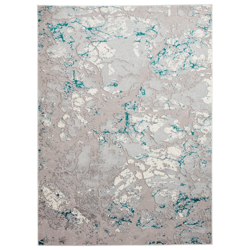 Aldrin Grey Marble Effect Rectangular Rug for Living Room or Bedroom ...