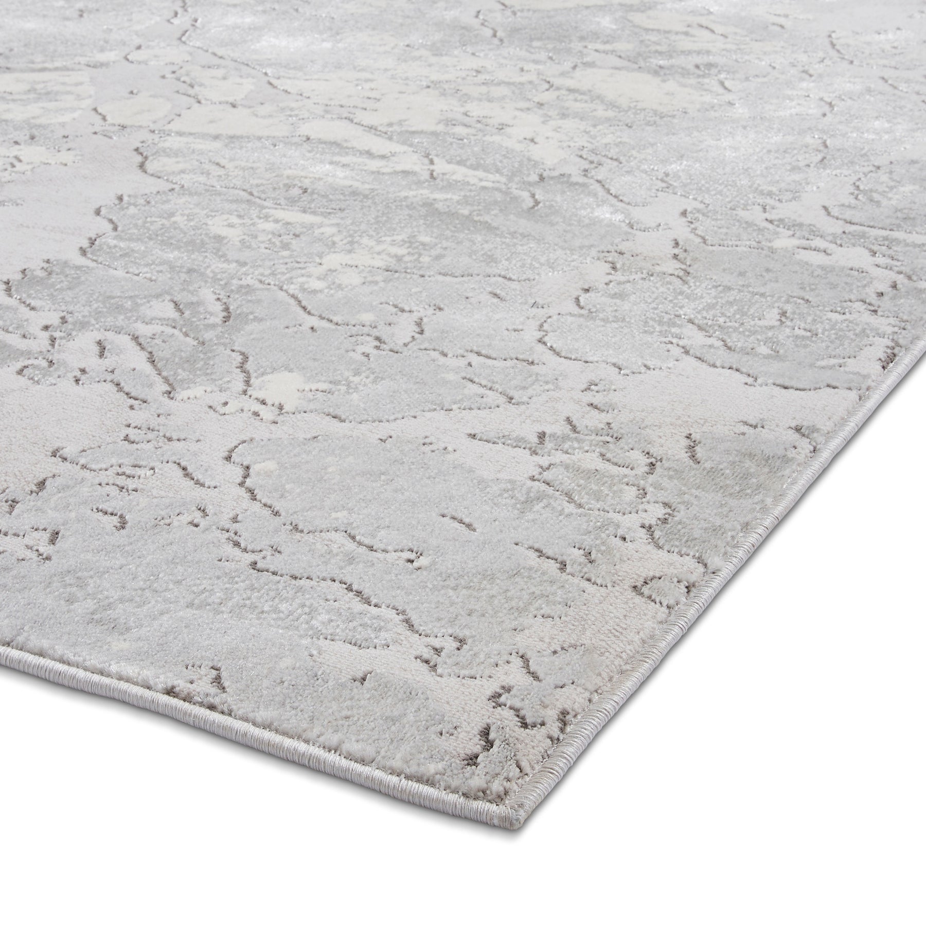 Aldrin Grey Ivory Marble Effect Rug