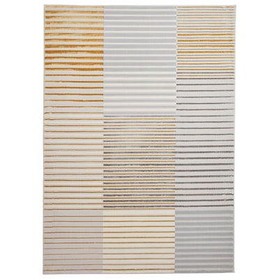 Aldrin Grey Striped Patterned Rug