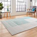 Aldrin Grey Striped Patterned Rug