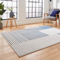 Aldrin Grey Striped Patterned Rug