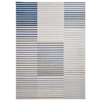 Aldrin Grey Striped Patterned Rug