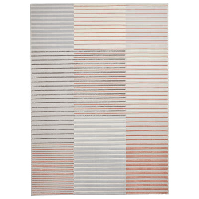 Aldrin Grey Striped Patterned Rug