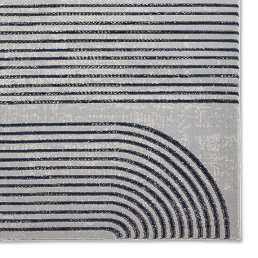 Aldrin Grey Swirl Patterned Rectangular Rug for Living Room or Bedroom ...