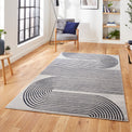 Aldrin Grey Navy Swirl Patterned RugAldrin Grey Navy Swirl Patterned Rug for living room