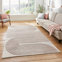 Aldrin Grey Rose Swirl Patterned Rug for living room