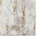 Aldrin Grey Gold Distressed Patterned Rug