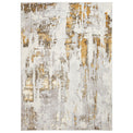 Aldrin Grey Gold Distressed Patterned Rug from Roseland Furniture