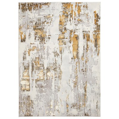 Aldrin Grey Distressed Patterned Rug