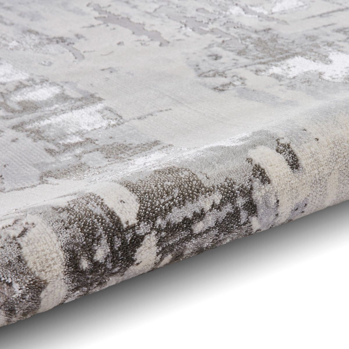 Aldrin Grey Ivory Distressed Patterned Rug