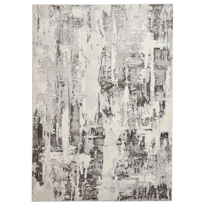 Aldrin Grey Distressed Patterned Rug