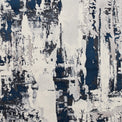 Aldrin Grey Navy Distressed Patterned Rug