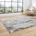 Aldrin Gold Distressed Metallic Effect Rug