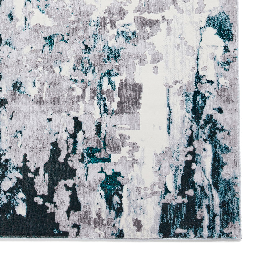 Aldrin Distressed Antique Metallic Effect Rectangular Rug for Living ...