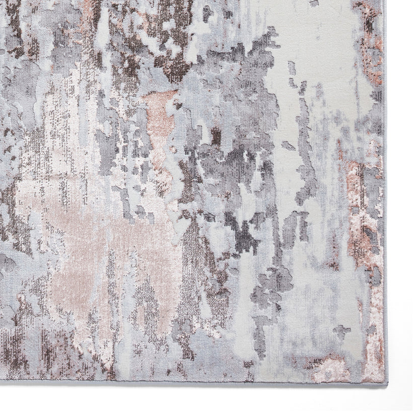 Aldrin Distressed Antique Metallic Effect Rectangular Rug for Living ...