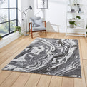 Aldrin Grey Marble Swirl Rug for living room