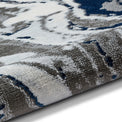 Aldrin Grey Navy Marble Swirl Rug