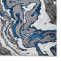 Aldrin Grey Navy Marble Swirl Rug