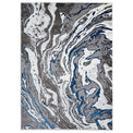 Aldrin Grey Navy Marble Swirl Rug from roseland furniture