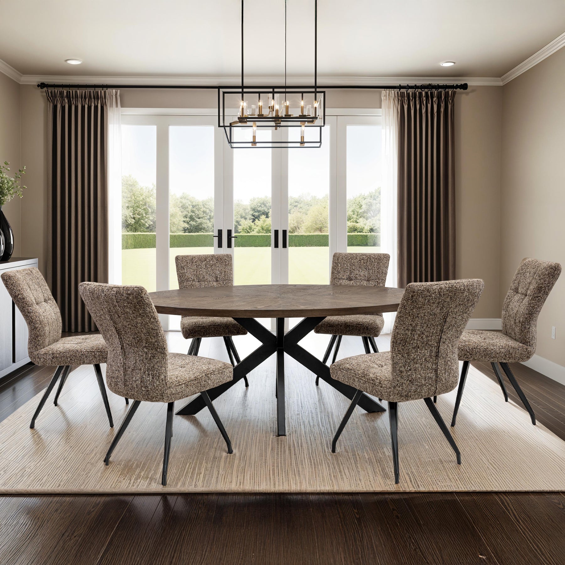 Ellison Sable Blend Fabric Dining Chair Front1 from Roseland Furniture