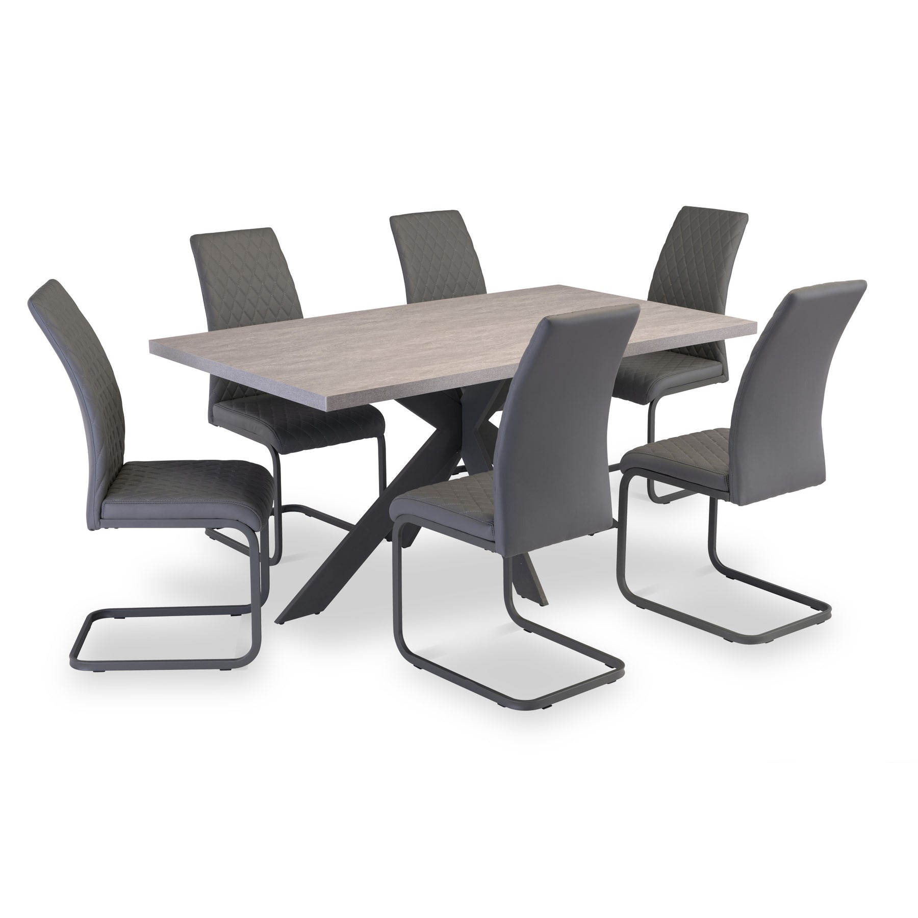 Kenny Grey Faux Leather Dining Chair