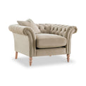 Balmoral Putty Velvet Chesterfield Armchair  from Roseland Furniture