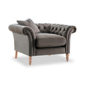 Balmoral Mushroom Velvet Chesterfield Armchair from Roseland Furniture