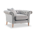 Balmoral Chalk Velvet Chesterfield Armchair from Roseland Furniture