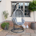 Maze Ascot Grey Outdoor Hanging Egg Chair from Roseland Furniture