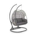 Maze Ascot Grey Double Hanging Egg Chair from Roseland Furniture