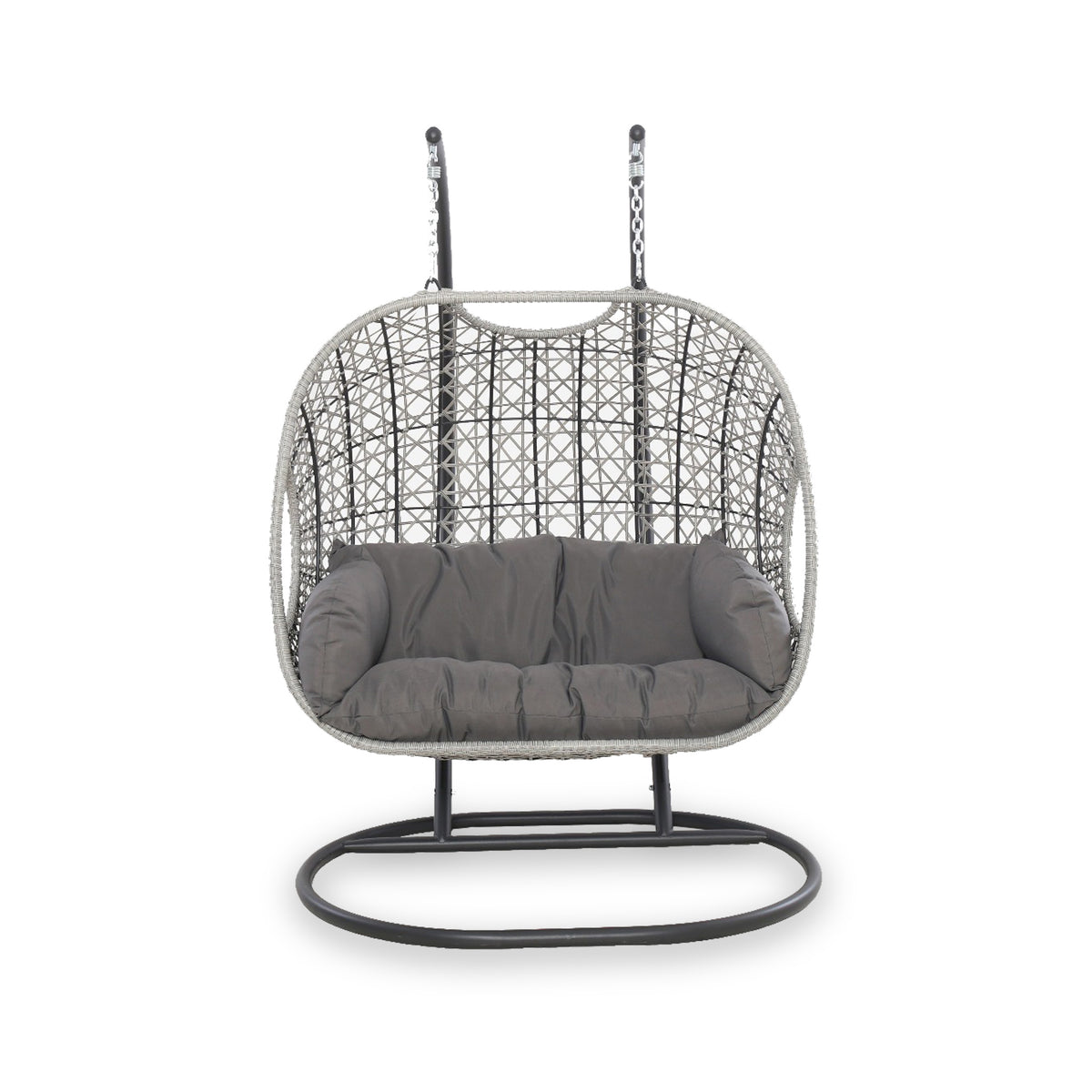 Maze Ascot Grey Double Hanging Egg Chair from Roseland Furniture