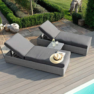 Maze Ascot Rattan Sunlounger Set