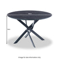 Harris Black Round Dining Table Marble effect top