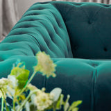 Kingswell-velvet-3-seater-sofa-teal from Roseland Furniture