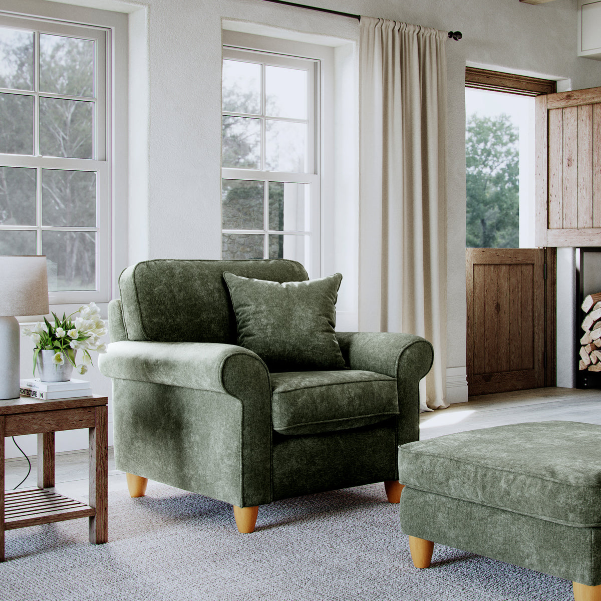 Ashbury Armchair Moss from Roseland Furniture