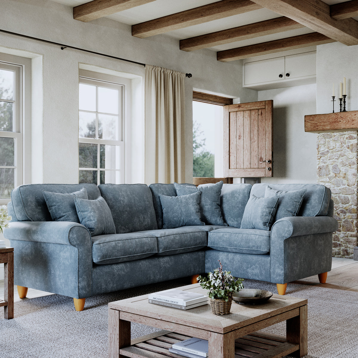Ashbury RH Corner Sofa Steel Life1 from Roseland Furniture