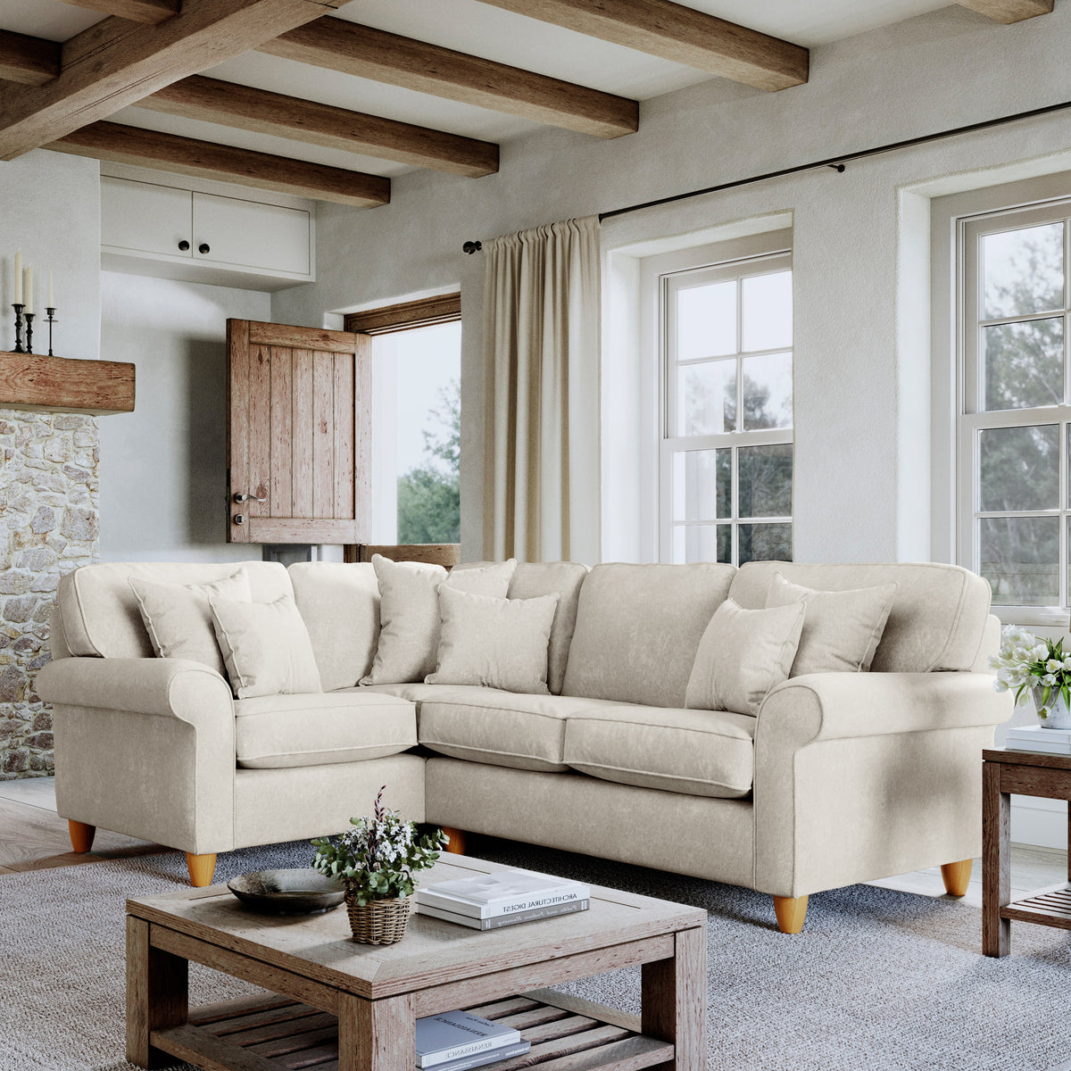 Ashbury Left Hand Corner Sofa Pearl from Roseland Furniture