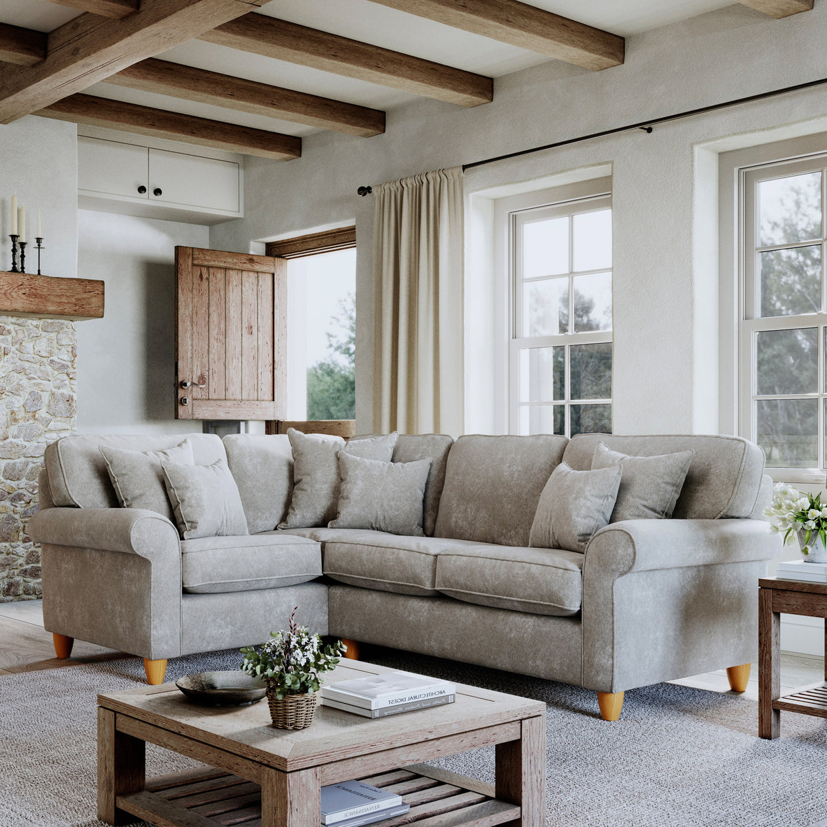 Ashbury Left Hand Corner Sofa Beige Life1 from Roseland Furniture