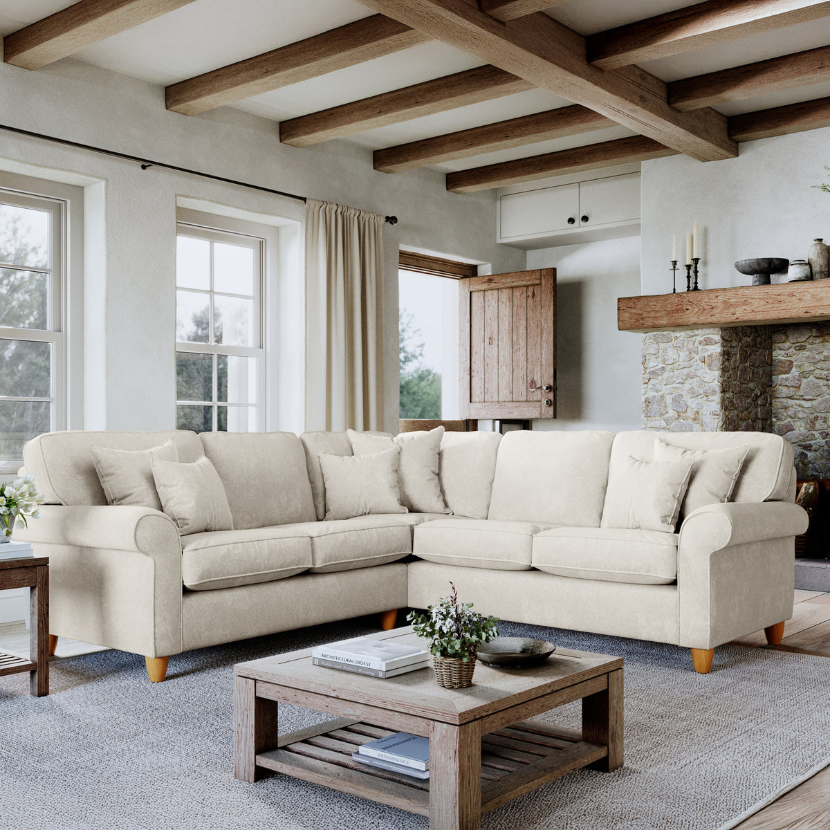 Ashbury Corner Sofa Pearl from Roseland Furniture