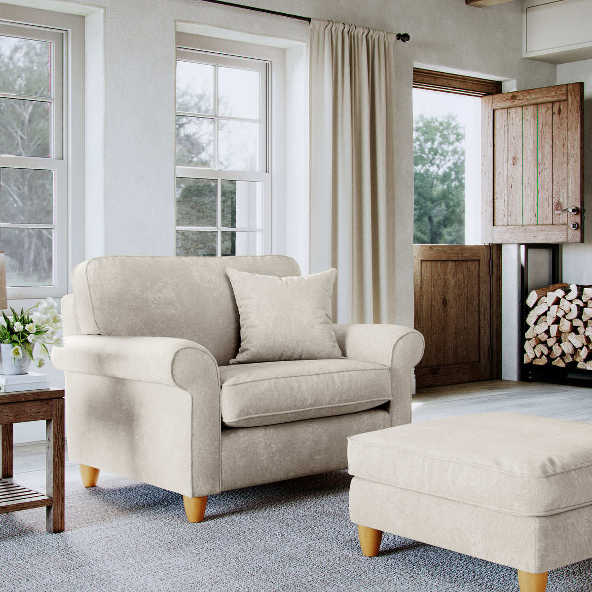 Ashbury Snuggle Chair Pearl from Roseland Furniture
