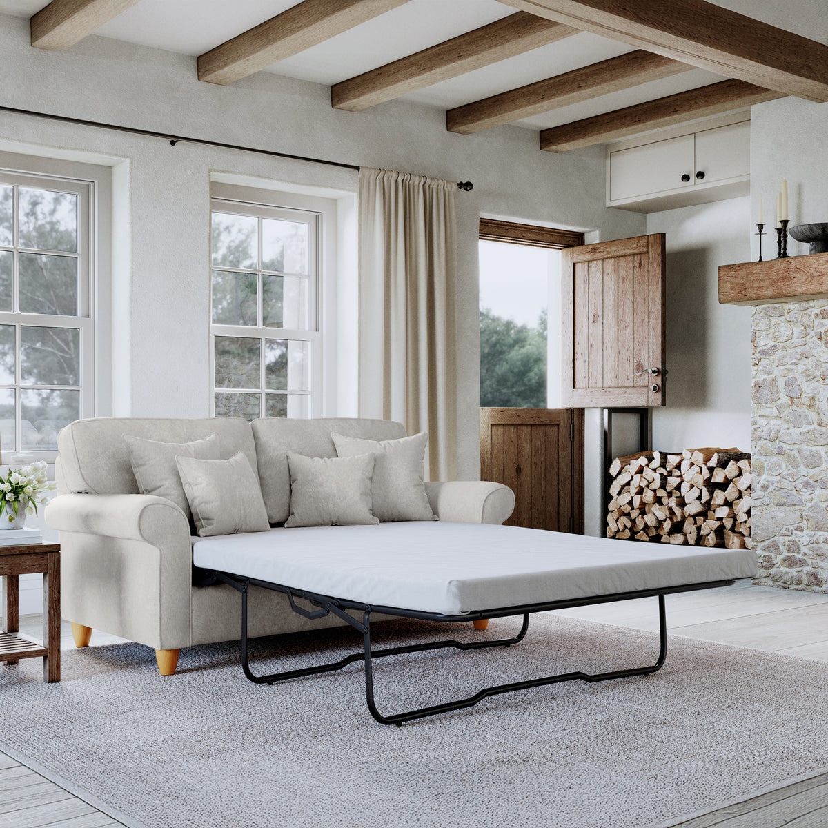 Ashbury 2 Seater Sofa Bed Pearl from Roseland Furniture