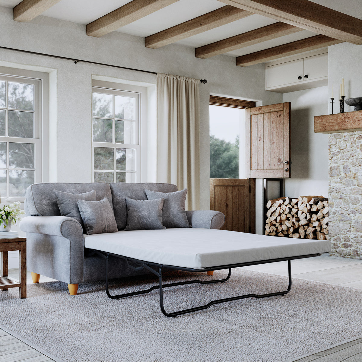 Ashbury 2 Seater Sofa Bed Anthracite Life1 from Roseland Furniture
